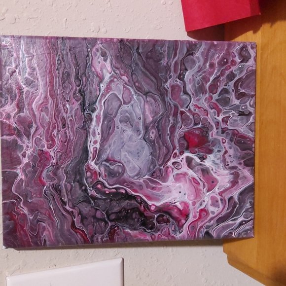 "Clouded Judgment" acrylic fluid art - Picture 3 of 3
